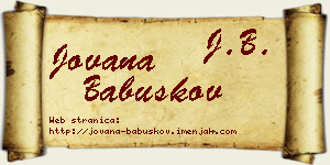 Jovana Babuškov vizit kartica